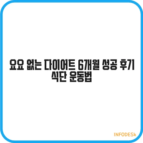 요요 없는 다이어트 6개월 성공 후기 식단 운동법