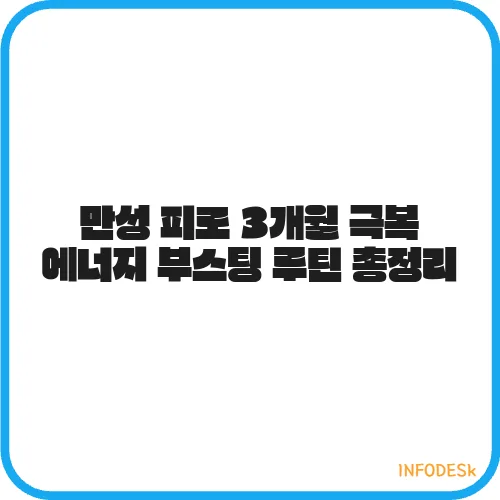 만성 피로 3개월 극복 에너지 부스팅 루틴 총정리