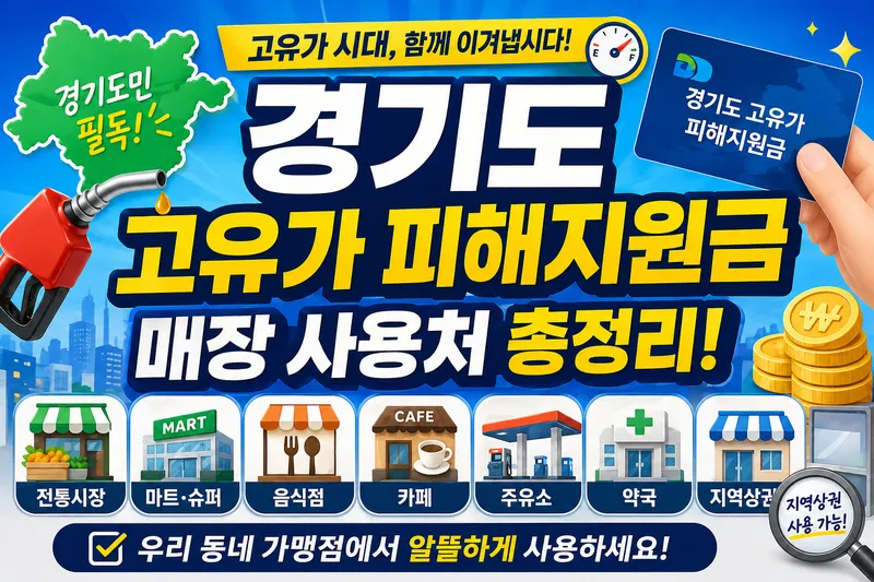 경기도 고유가 피해지원금 매장 사용처 총정리!