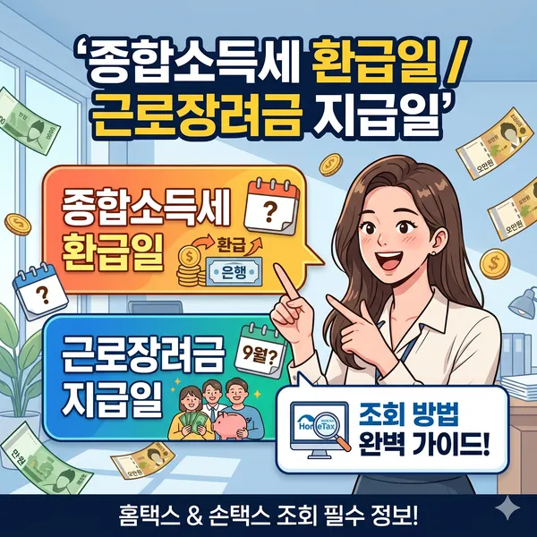 종합소득세 환급일, 근로장려금 지급일, 조회 방법
