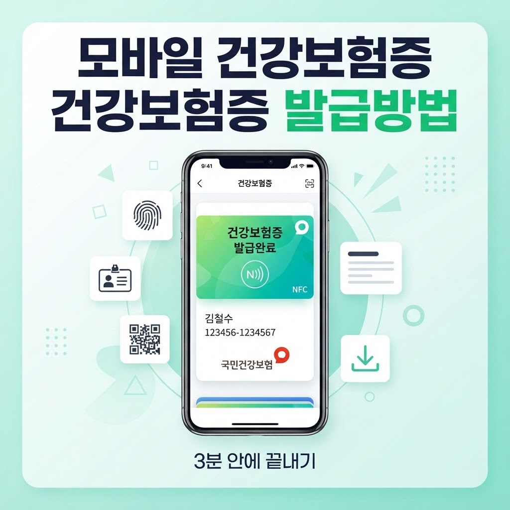 모바일 건강보험증 발급받기