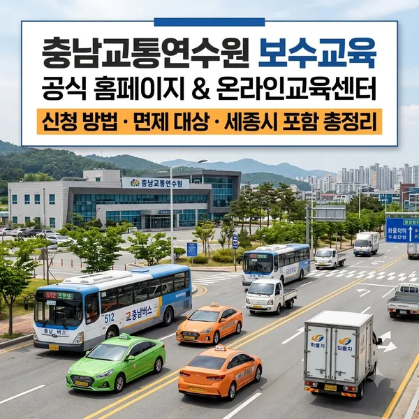 충남교통연수원 보수교육 신청방법 및 홈페이지 안내