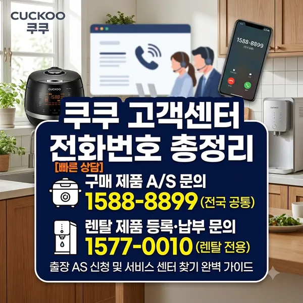 쿠쿠 고객센터 전화번호와 제품별 AS 접수 방법