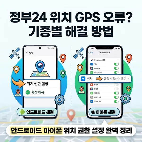 정부24 위치 GPS 설정 및 오류 해결 방법