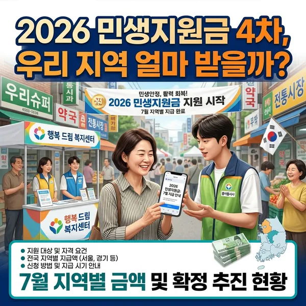 2026 민생지원금 4차 7월 지역별 지급 금액 총정리