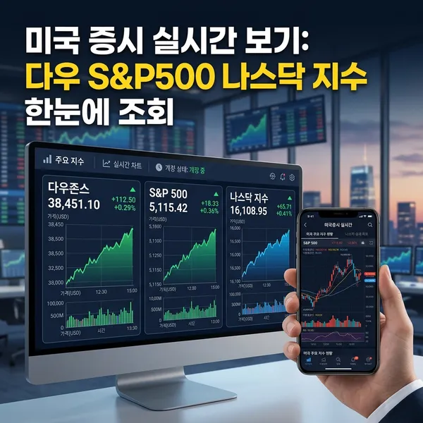 미국 증시 실시간 보기 및 3대 지수 조회 방법