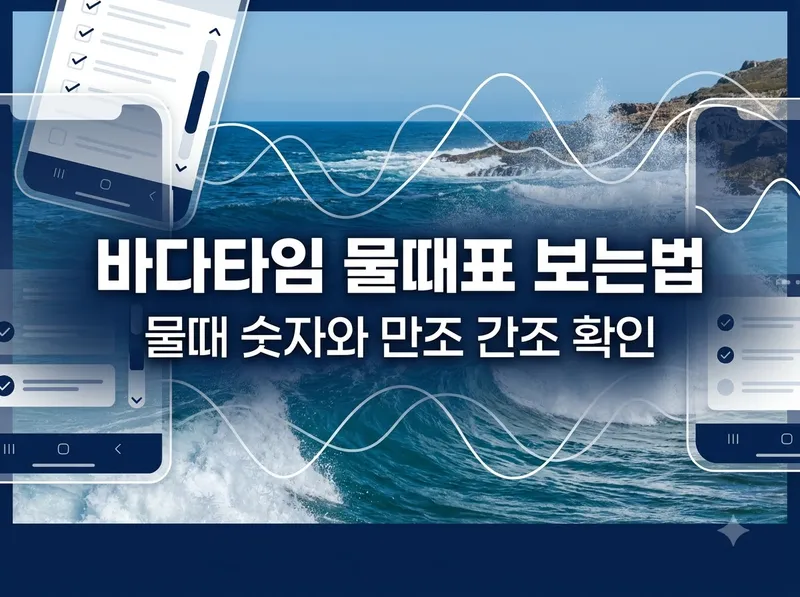 바다타임 물때표 보는법 및 만조 간조 확인 가이드