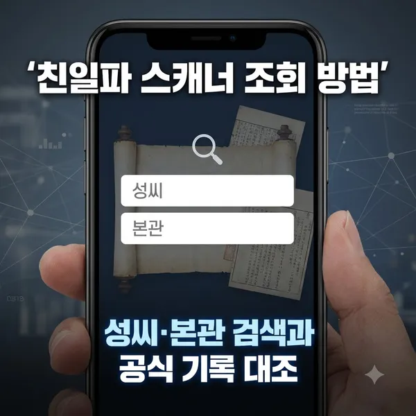 친일파 스캐너 본관 조회 방법과 공식 기록 확인