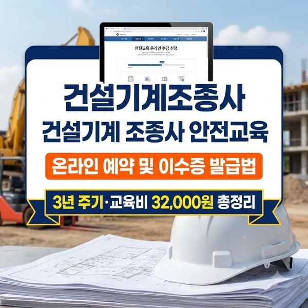 건설기계조종사 안전교육 온라인 예약 및 이수증 발급 방법