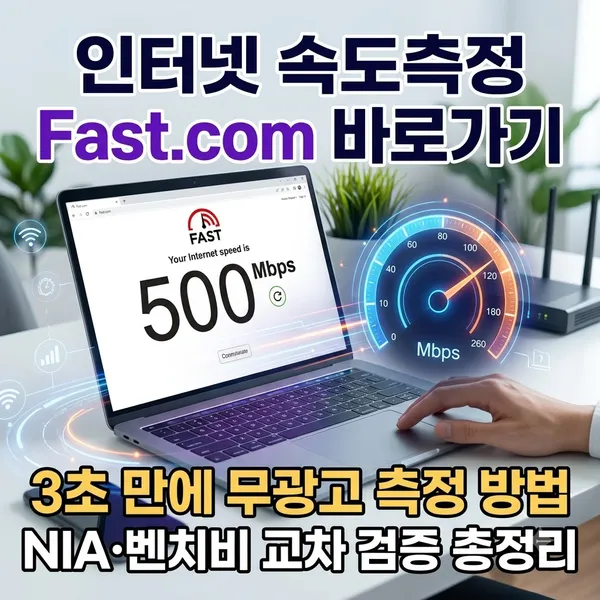 Fast.com 인터넷 속도측정 바로가기 및 사용법 정리