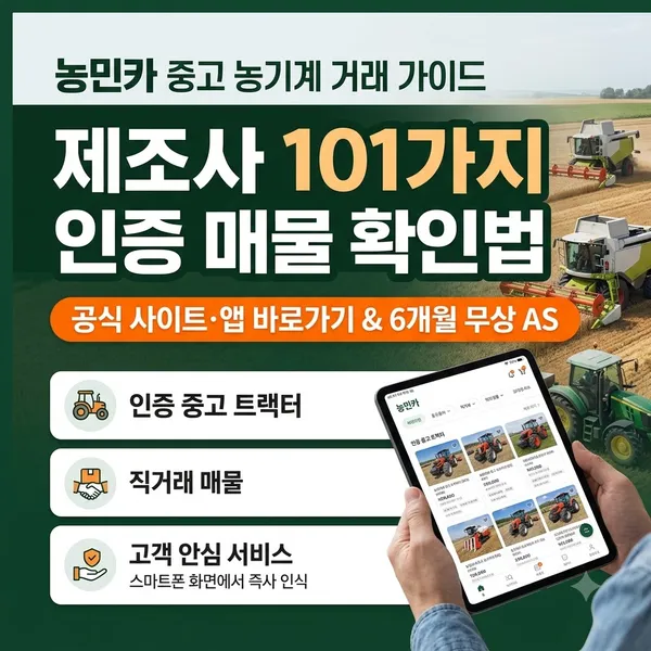 농민카 공식 사이트 바로가기 및 중고 농기계 거래 방법