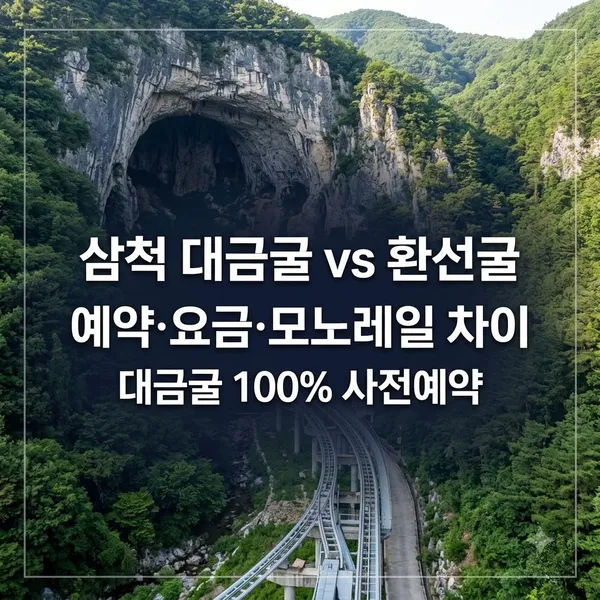 삼척 대금굴과 환선굴 예약 및 요금 차이 비교