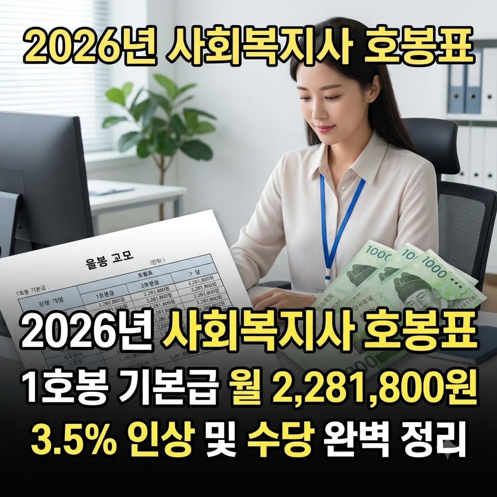 2026년 사회복지사 호봉표 및 기본급 3.5% 인상 내역 정리