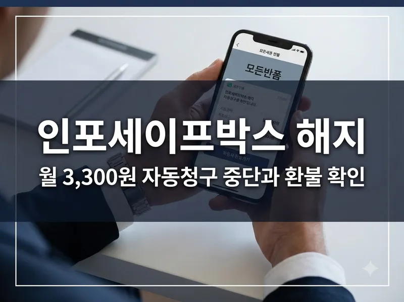 인포세이프박스 해지 방법과 월 3300원 요금 확인