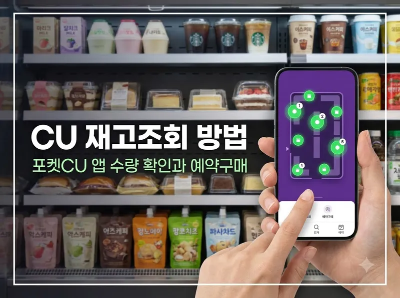 포켓CU 앱 편의점 재고조회 및 수량 확인