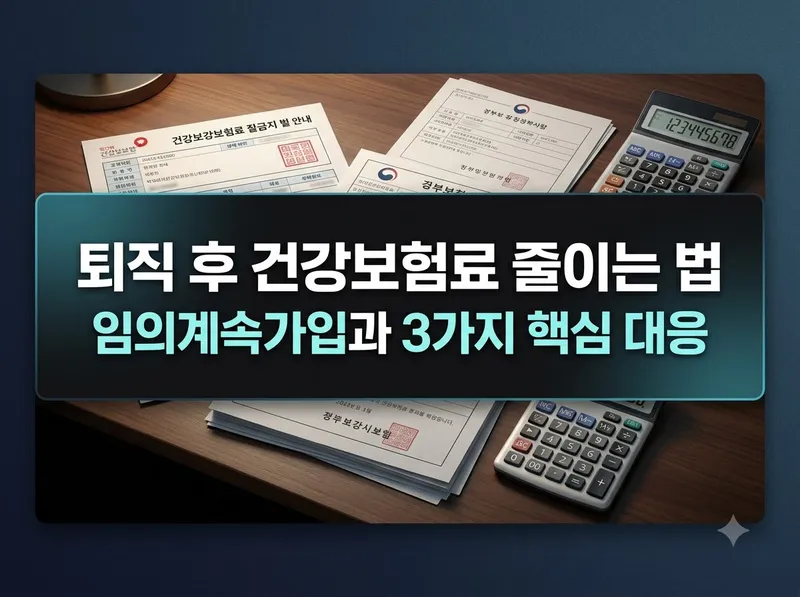 퇴직 후 건강보험료 절감 방법과 임의계속가입 안내