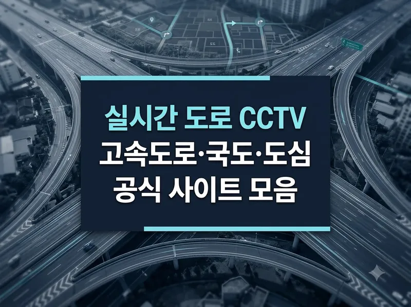 고속도로 국도 실시간 도로 CCTV 공식 사이트 확인법