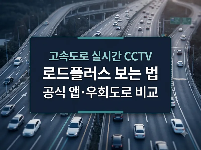 로드플러스 고속도로 실시간 CCTV 및 공식 앱 확인법
