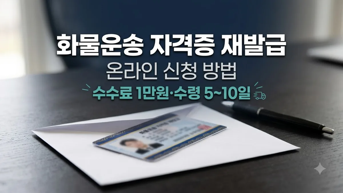 화물운송 자격증 재발급 온라인 신청 방법