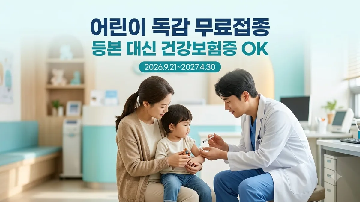 어린이 독감 무료접종 준비서류와 대상 기간